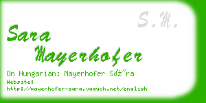 sara mayerhofer business card